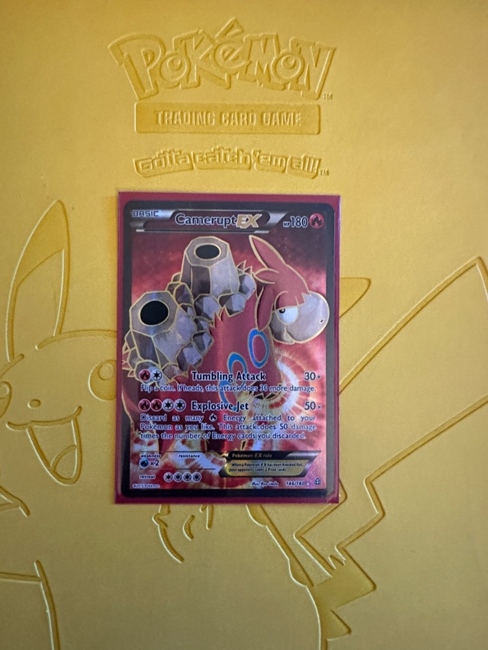 Pokémon Camerupt EX Holo Card - Red/Orange Artwork